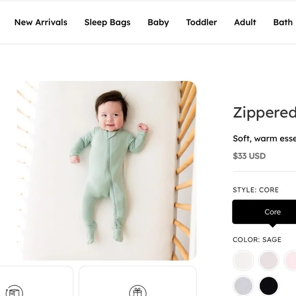 2x Kyte Baby zippered footie onesies - size preemie - Picture 3 of 4